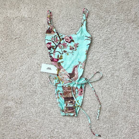 NWT ROBERTO CAVALLI X SKIMS TIE WAIST ONE PIECE IN FAGIANELLA PRINT SIZE SMALL - Picture 6 of 10